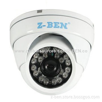 Metal Dome Camera with 24 Pieces of IR LEDs, 420 to 1,200TVL